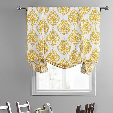 EFF Sandlewood Printed Cotton Tie-Up Window Shade, 46" X 63"