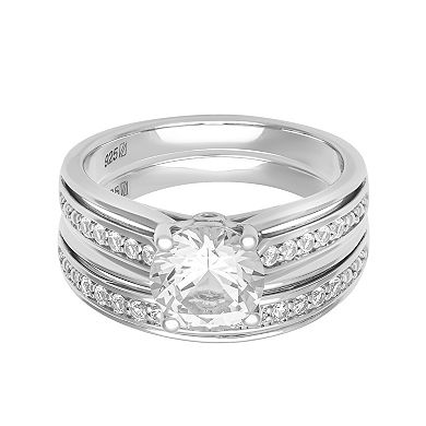 Love Always Sterling Silver Lab-Created White Sapphire Bridal Set