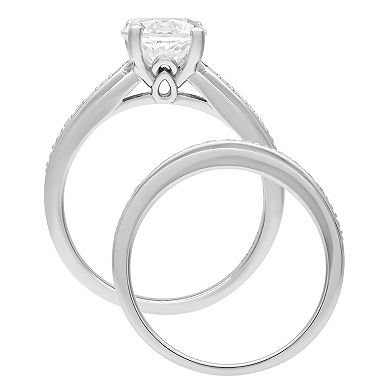 Love Always Sterling Silver Lab-Created White Sapphire Bridal Set