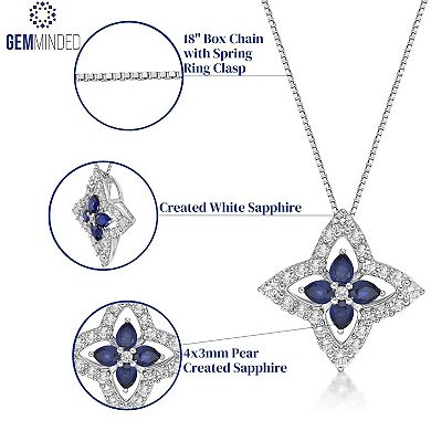 Gemminded Silver Lab-Created Blue Sapphire & Lab-Created White Sapphire Star Pendant