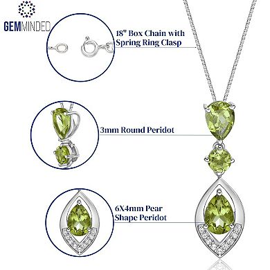 Gemminded Sterling Silver Peridot & Lab-Created White Sapphire Pendant