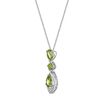 Gemminded Sterling Silver Peridot & Lab-Created White Sapphire Pendant