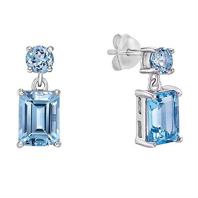 Gemminded Sterling Silver ISQA Blue Topaz Earrings