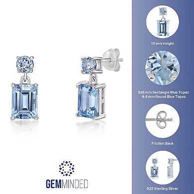 Gemminded Sterling Silver ISQA Blue Topaz Earrings