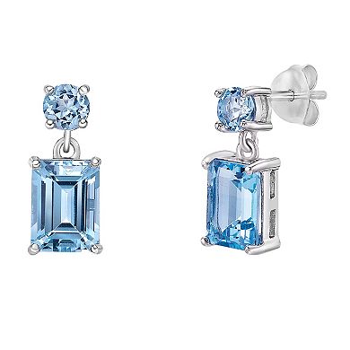 Gemminded Sterling Silver ISQA Blue Topaz Earrings