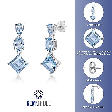 Gemminded Sterling Silver ISQA Blue Topaz Earrings