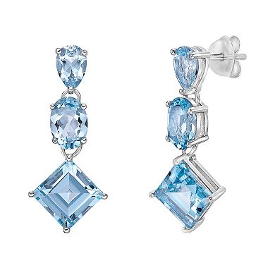 Gemminded Sterling Silver ISQA Blue Topaz Earrings