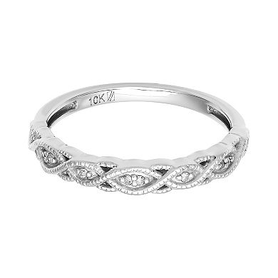 Love Always 10k White Gold Diamond Accent Infinity Stackable Anniversary Ring