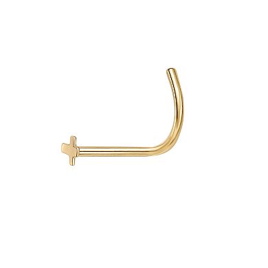 Lila Moon 14k Gold Cross Curved Nose Stud