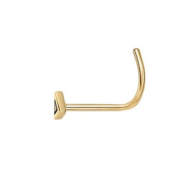 Lila Moon 14k Gold Black Enamel Triangle Curved Nose Ring Stud