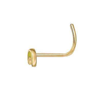 Lila Moon 14k Gold Yellow Enamel Moon Curve Nose Stud