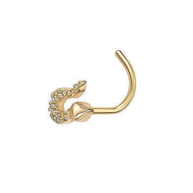 Lila Moon 14k Gold Cubic Zirconia Snake Curved Nose Stud