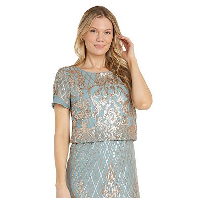 Women's R&M Richards Beaded Blouson Dress