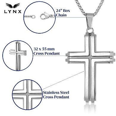 Men's LYNX Stainless Steel Cross Pendant