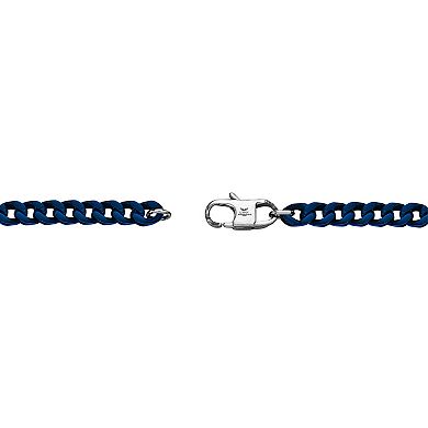 Men's LYNX Blue Acrylic-Coated Stainless Steel Franco Chain Necklace