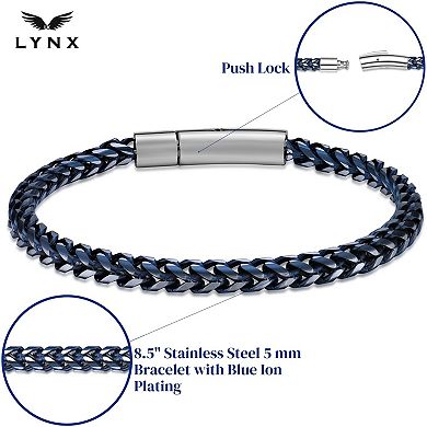 Men's LYNX Ion-Plated Stainless Steel Foxtail Chain Bracelet