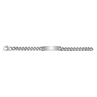 LYNX Men's Matte Stainless Steel Curb Chain ID Bracelet