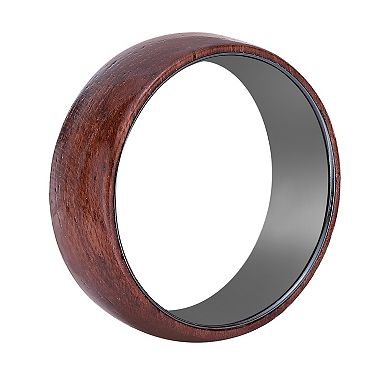 LYNX Men's Black Zirconium Bubinga Wood Inlay Ring