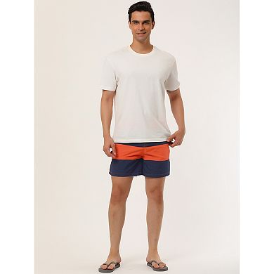 Men's Shorts Summer Beach Shorts Striped Color Block Mesh Lining Board Shorts