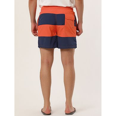 Men's Shorts Summer Beach Shorts Striped Color Block Mesh Lining Board Shorts