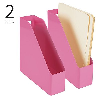 mDesign Plastic File Folder Bin, Office Desktop Organizer, 2 Pack