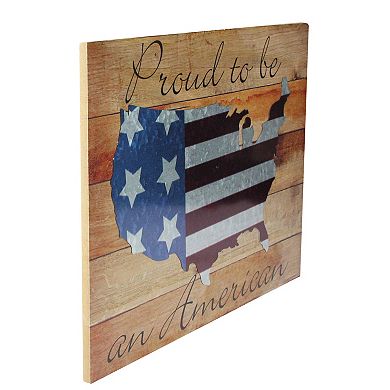 Northlight Stars and Stripes “Proud to be an American" Wooden USA Map Decorative Wall Art