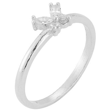 Sunkissed Sterling Cubic Zirconia Butterfly Ring