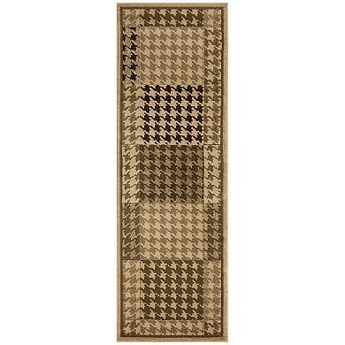 Superior Abstract Checkered Geometric Border Power-Loomed Indoor Area Rug or Runner