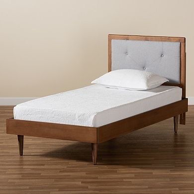 Baxton Studio Saul Upholstered Twin Platform Bed