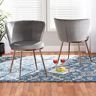 Baxton Studio Farah Upholstered Dining Chair 2-piece Set