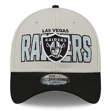Men's New Era Stone/Black Las Vegas Raiders 2023 NFL Draft 39THIRTY Flex Hat