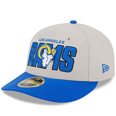 Men's New Era Stone/Royal Los Angeles Rams 2023 NFL Draft Low Profile 59FIFTY Fitted Hat