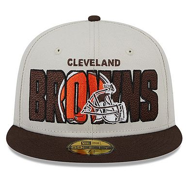 Men's New Era Stone/Brown Cleveland Browns 2023 NFL Draft On Stage 59FIFTY Fitted Hat