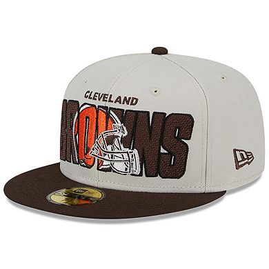 Men's New Era Stone/Brown Cleveland Browns 2023 NFL Draft On Stage 59FIFTY Fitted Hat