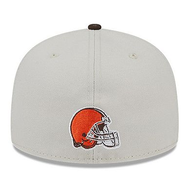 Men's New Era Stone/Brown Cleveland Browns 2023 NFL Draft On Stage 59FIFTY Fitted Hat