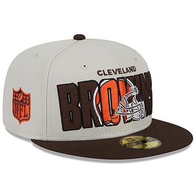 Men's New Era Stone/Brown Cleveland Browns 2023 NFL Draft On Stage 59FIFTY Fitted Hat