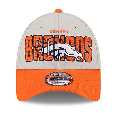 Men's New Era Stone/Orange Denver Broncos 2023 NFL Draft 9FORTY Adjustable Hat