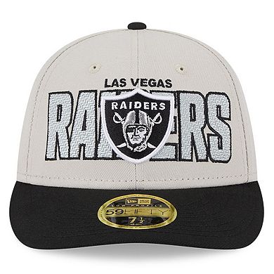 Men's New Era Stone/Black Las Vegas Raiders 2023 NFL Draft Low Profile 59FIFTY Fitted Hat