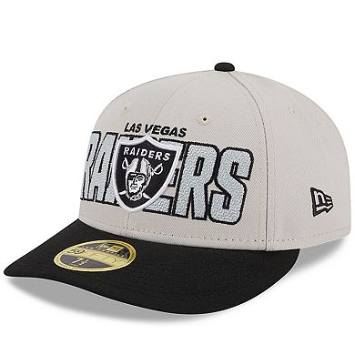 Men's New Era Stone/Black Las Vegas Raiders 2023 NFL Draft Low Profile 59FIFTY Fitted Hat