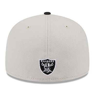 Men's New Era Stone/Black Las Vegas Raiders 2023 NFL Draft On Stage 59FIFTY Fitted Hat