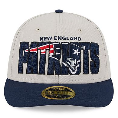 Men's New Era Stone/Navy New England Patriots 2023 NFL Draft Low Profile 59FIFTY Fitted Hat