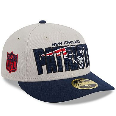 Men's New Era Stone/Navy New England Patriots 2023 NFL Draft Low Profile 59FIFTY Fitted Hat