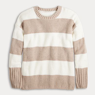 Juniors' SO® Striped Crewneck Sweater
