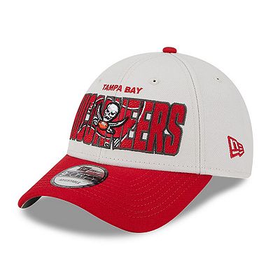 Men's New Era Stone/Red Tampa Bay Buccaneers 2023 NFL Draft 9FORTY Adjustable Hat