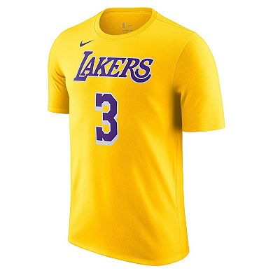 Men's Nike Anthony Davis Gold Los Angeles Lakers Icon 2022/23 Name & Number T-Shirt