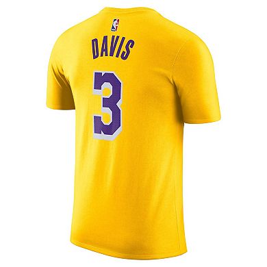Men's Nike Anthony Davis Gold Los Angeles Lakers Icon 2022/23 Name & Number T-Shirt