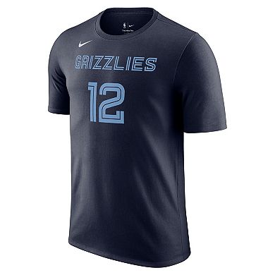 Men's Nike Ja Morant Navy Memphis Grizzlies Icon 2022/23 Name & Number T-Shirt