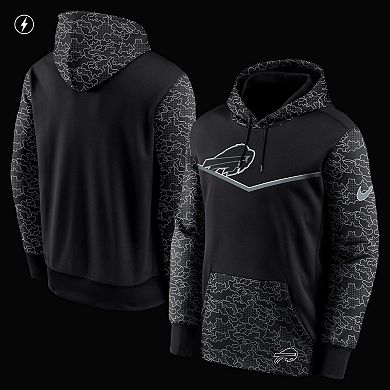 Men's Nike Black Buffalo Bills RFLCTV Chevron Pullover Hoodie