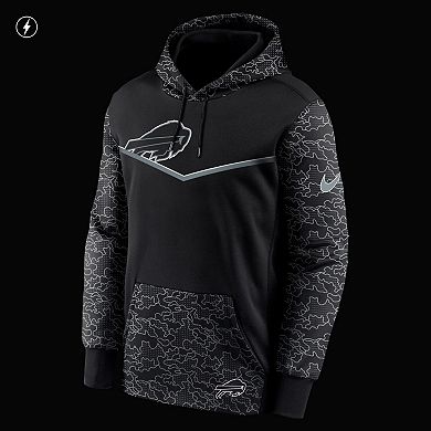 Men's Nike Black Buffalo Bills RFLCTV Chevron Pullover Hoodie