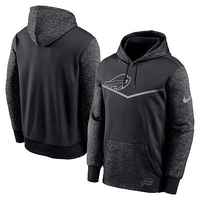 Men's Nike Black Buffalo Bills RFLCTV Chevron Pullover Hoodie